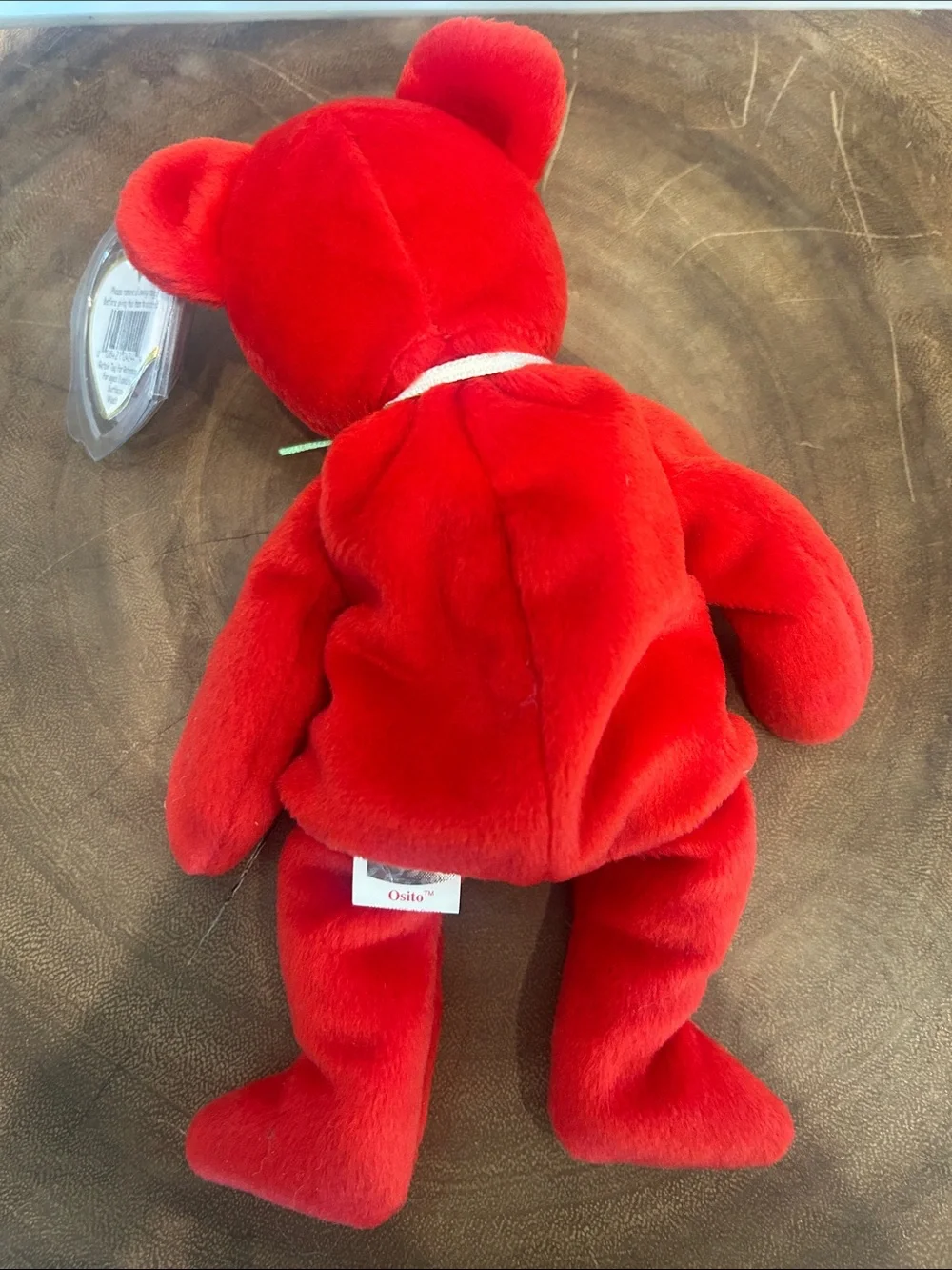 Ty Red Plush Bear with Mexico Flag Patch